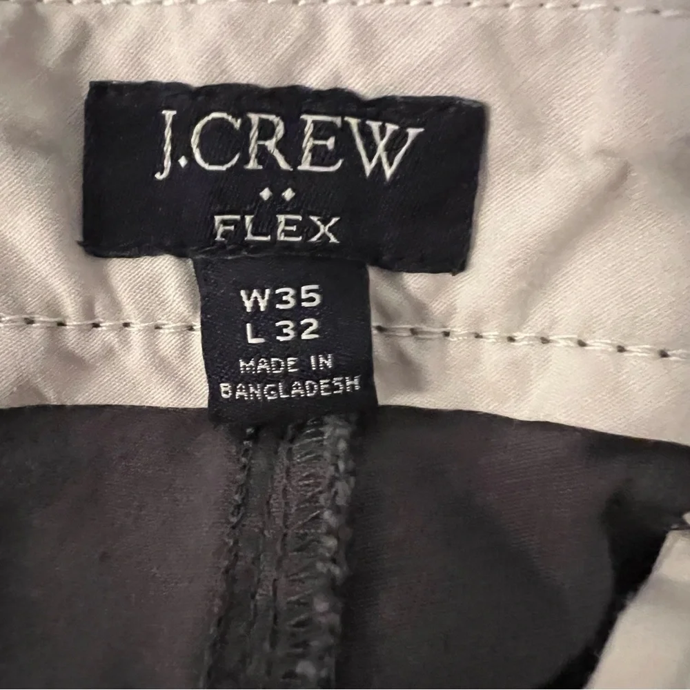 J. Crew Flex Slim Chino Pants 35x32 (inseam 30”) Gray Flat Front Slacks Trousers